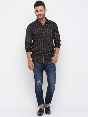 brown printed casual shirt - 15988364 - Standard Image - 4