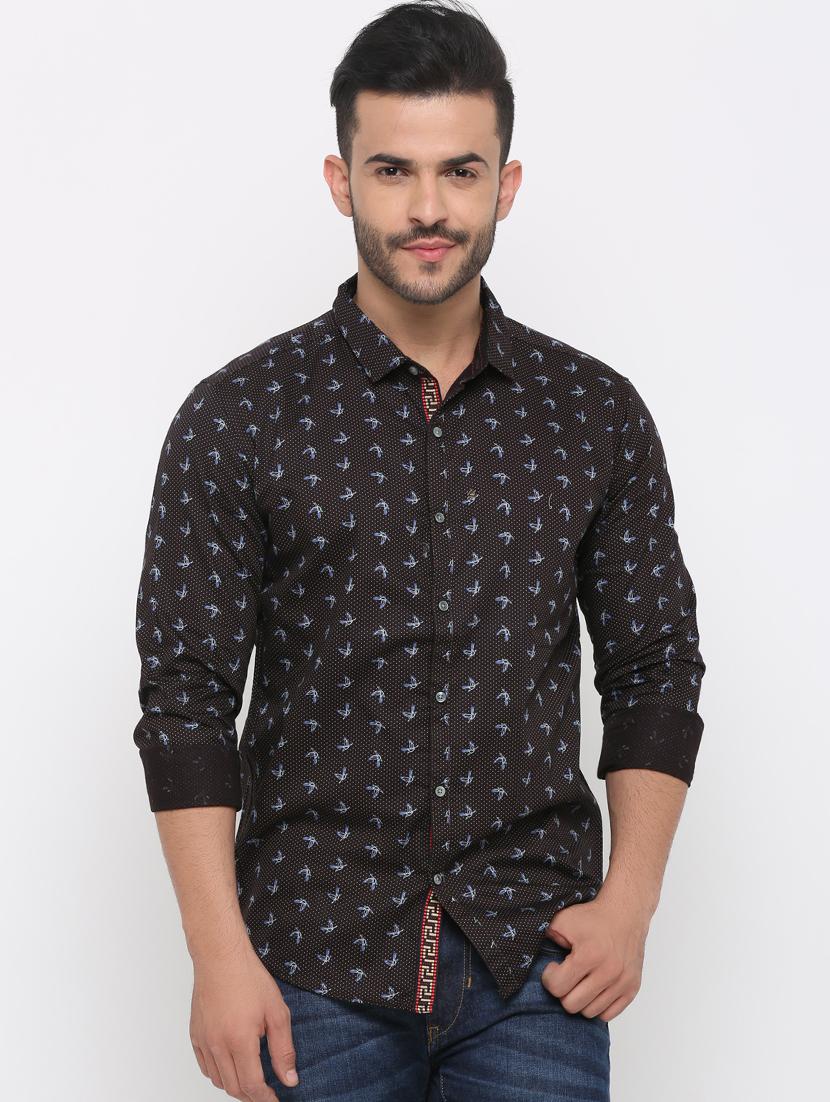 brown printed casual shirt - 15988364 - Zoom Image - 1