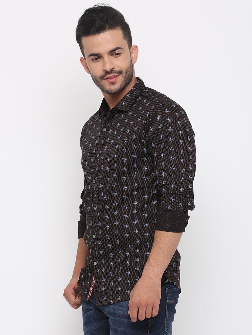 brown printed casual shirt - 15988364 - Zoom Image - 2