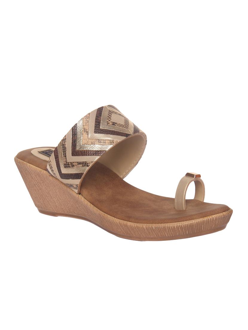 gold slip on wedges - 15988461 - Zoom Image - 1