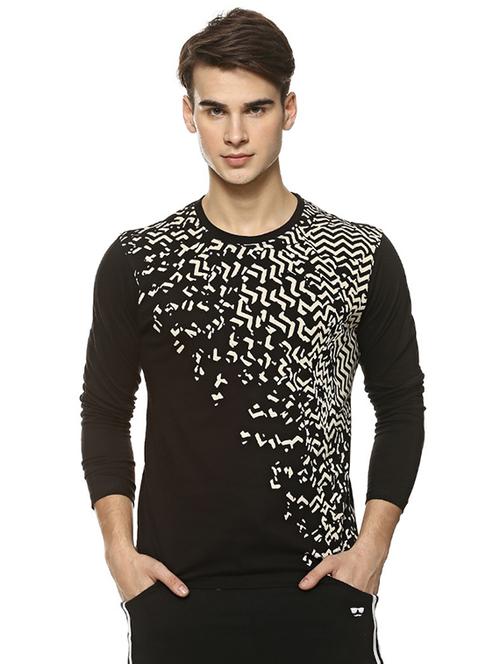 black front print t-shirt - 15988661 - Standard Image - 1