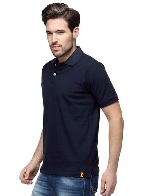 blue solid polo t-shirt - 15988669 - Standard Image - 2