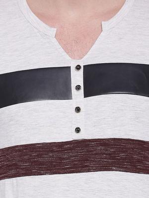 white striped cut & sew t-shirt - 15988676 - Standard Image - 5