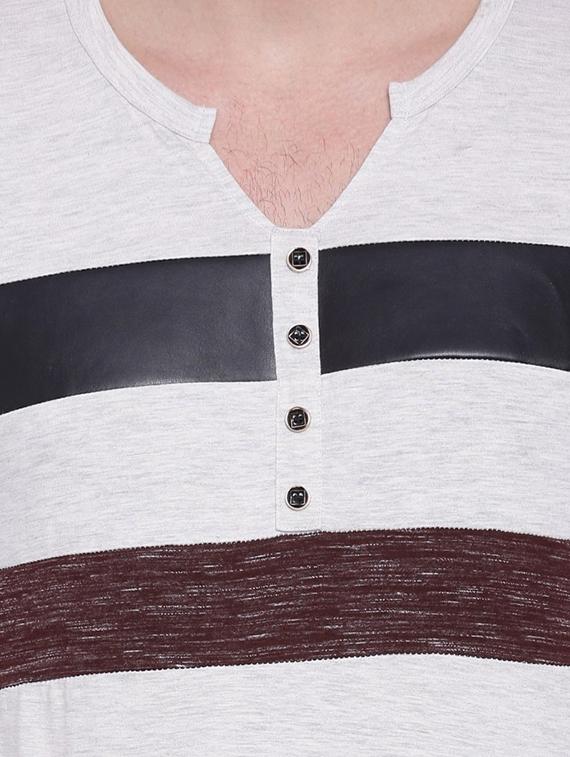 white striped cut & sew t-shirt - 15988676 - Zoom Image - 5