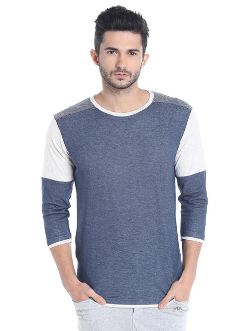 blue color block t-shirt - 15988678 - Very Small Image - 1