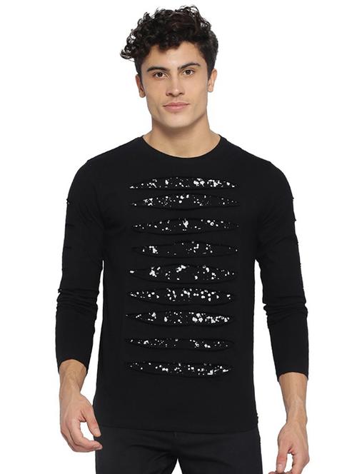 black printed ripped t-shirt - 15988683 - Very Small Image - 1