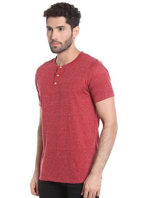 red henley neck t-shirt - 15988696 - Standard Image - 2