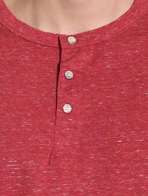 red henley neck t-shirt - 15988696 - Standard Image - 5
