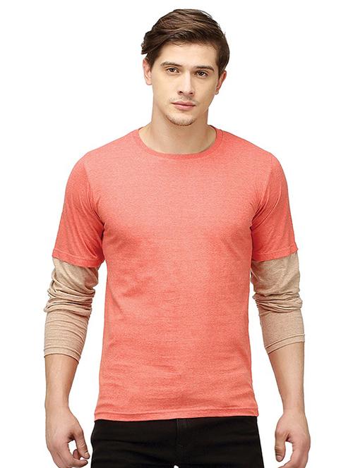 peach solid t-shirt - 15988698 - Standard Image - 1