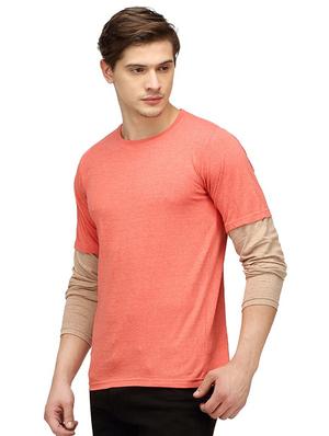 peach solid t-shirt - 15988698 - Standard Image - 2