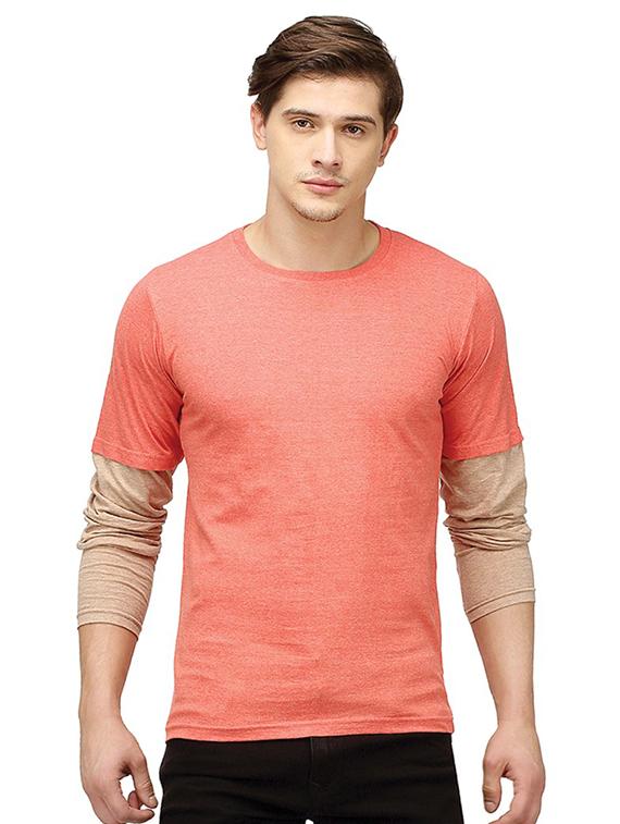 peach solid t-shirt - 15988698 - Zoom Image - 1