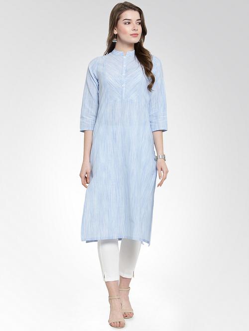 straight textured kurta - 15988862 - Standard Image - 1