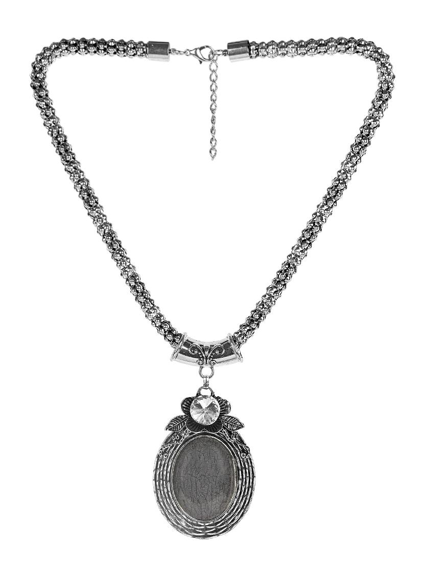 grey metal chain necklace - 15988959 - Zoom Image - 2