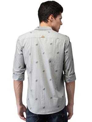 grey printed casual shirt - 15989040 - Standard Image - 3