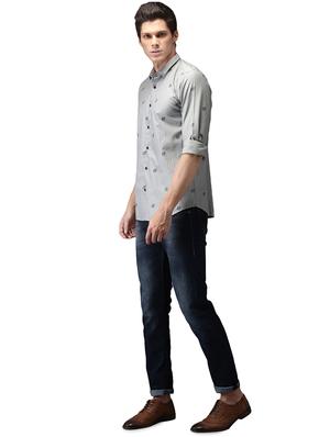 grey printed casual shirt - 15989040 - Standard Image - 4
