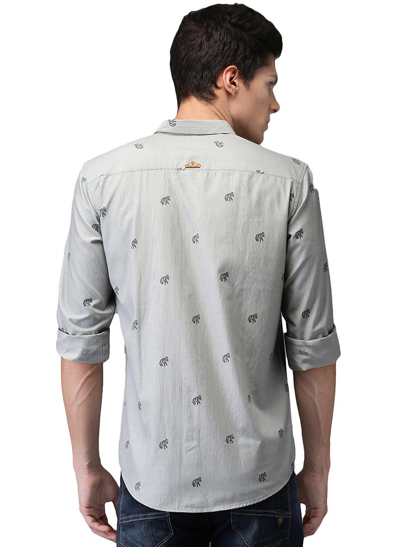 grey printed casual shirt - 15989040 - Zoom Image - 3