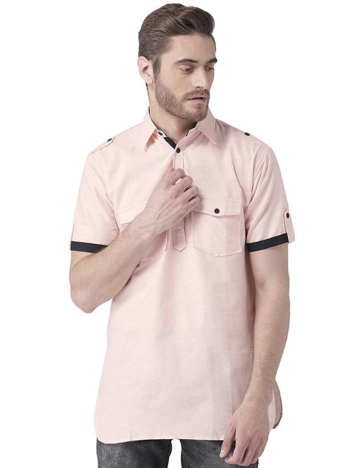 pink solid pathani kurta - 15989380 - Very Small Image - 1