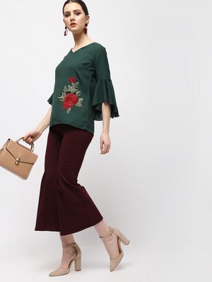 cut out back floral embroidered top - 15989962 - Standard Image - 4