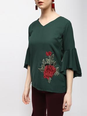cut out back floral embroidered top - 15989962 - Standard Image - 5