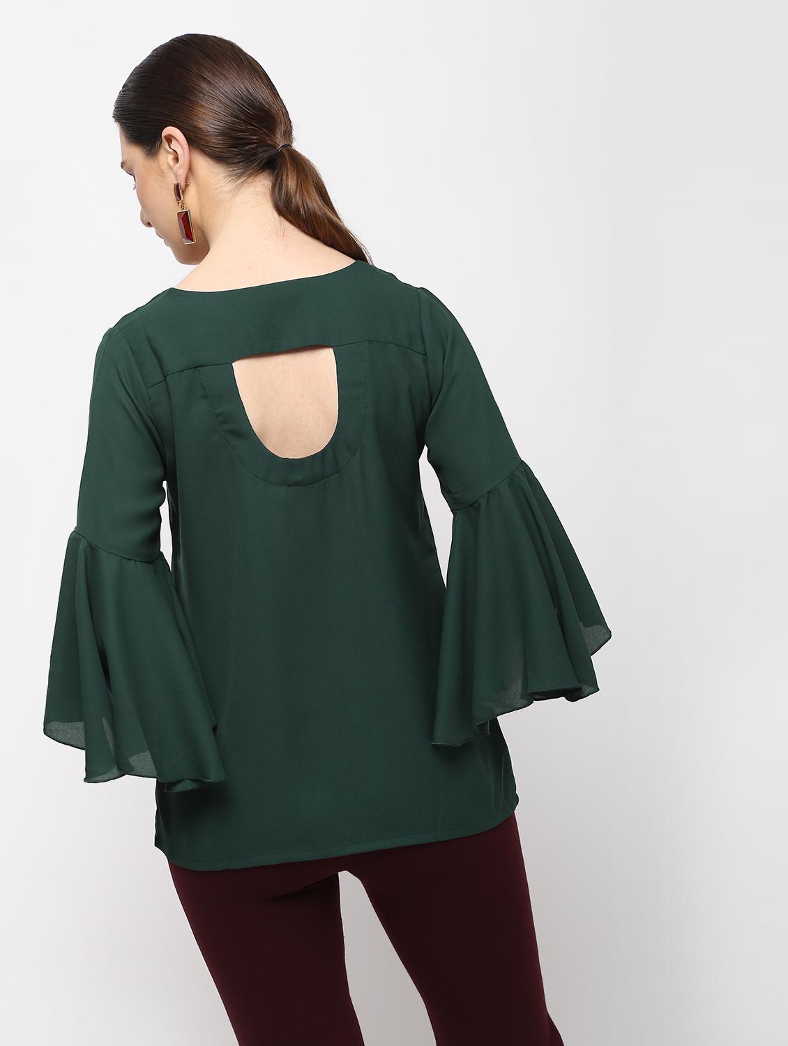 cut out back floral embroidered top - 15989962 - Zoom Image - 3