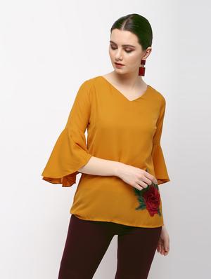 cut out back floral embroidered top - 15989963 - Standard Image - 2