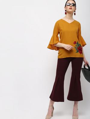 cut out back floral embroidered top - 15989963 - Standard Image - 4