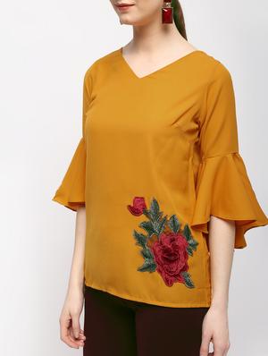 cut out back floral embroidered top - 15989963 - Standard Image - 5