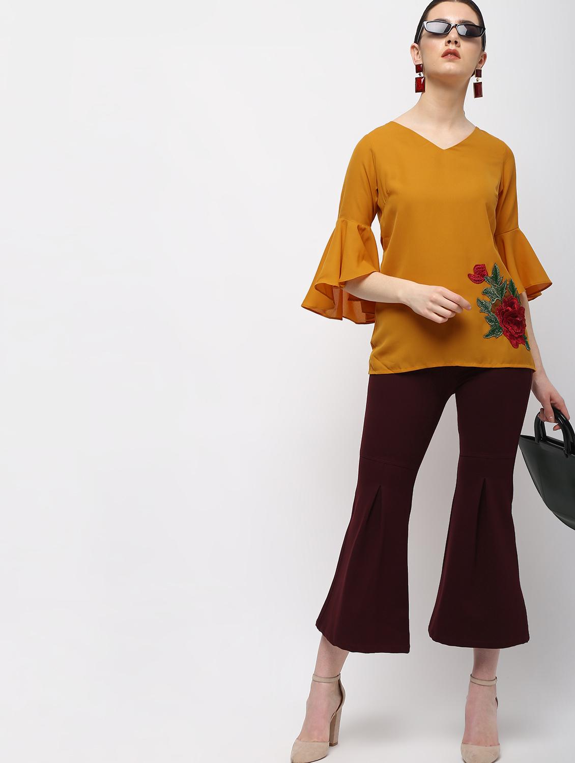 cut out back floral embroidered top - 15989963 - Zoom Image - 4