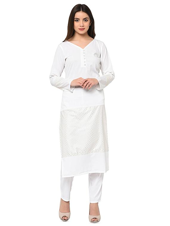 straight printed kurta pant set - 15990020 - Zoom Image - 1