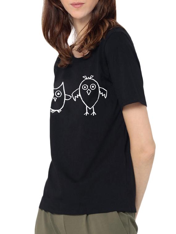 round neck graphic print tee - 15990119 - Zoom Image - 2