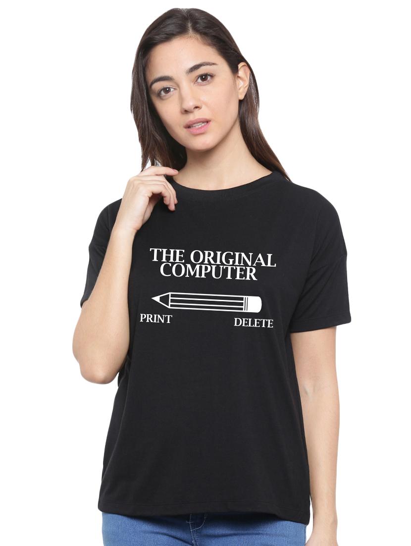 quirky prints short sleeves tee - 15990126 - Zoom Image - 1