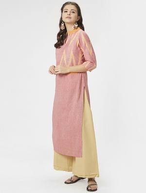chevron print straight kurta - 15990247 - Standard Image - 2