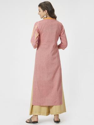 chevron print straight kurta - 15990247 - Standard Image - 3