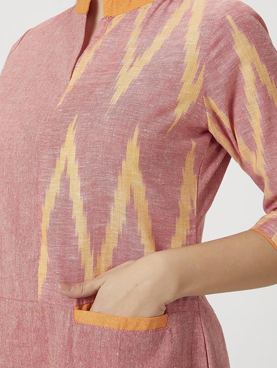 chevron print straight kurta - 15990247 - Zoom Image - 4