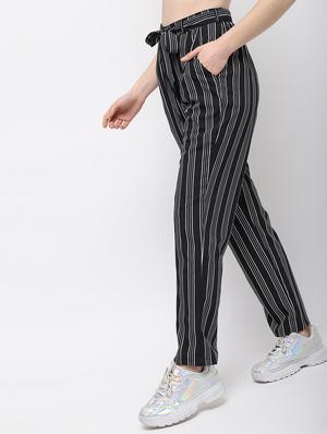 tie up waist striped trouser - 15990267 - Standard Image - 2