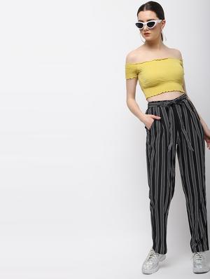 tie up waist striped trouser - 15990267 - Standard Image - 4