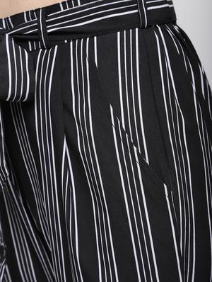 tie up waist striped trouser - 15990267 - Standard Image - 6