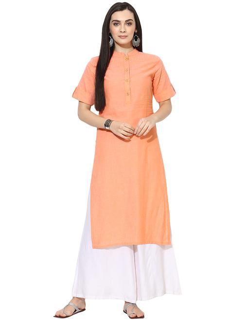 solid straight kurta - 15996473 - Standard Image - 1
