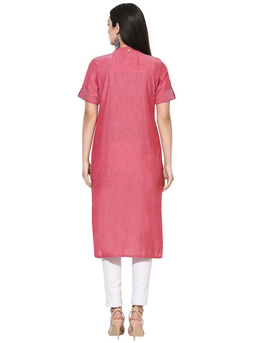 solid straight kurta - 15996474 - Zoom Image - 3