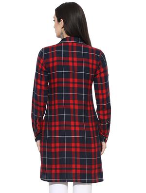 roll up sleeved checkered tunic - 15996498 - Standard Image - 3