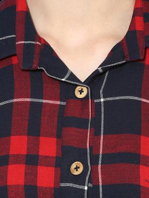 roll up sleeved checkered tunic - 15996498 - Standard Image - 4