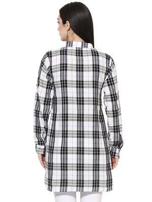 roll up sleeved checkered tunic - 15996499 - Standard Image - 3