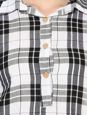 roll up sleeved checkered tunic - 15996499 - Standard Image - 4