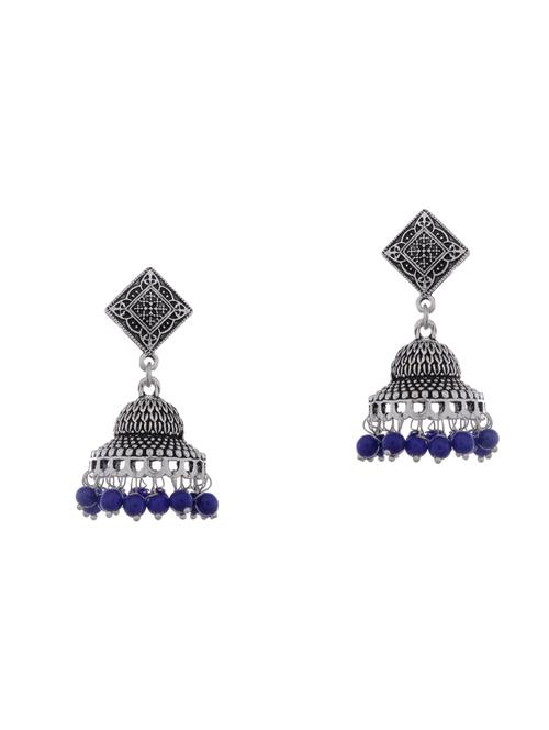 silver metal jhumka earring - 15996861 - Standard Image - 1