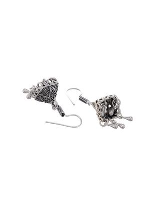 silver metal jhumka earring - 15996863 - Standard Image - 2