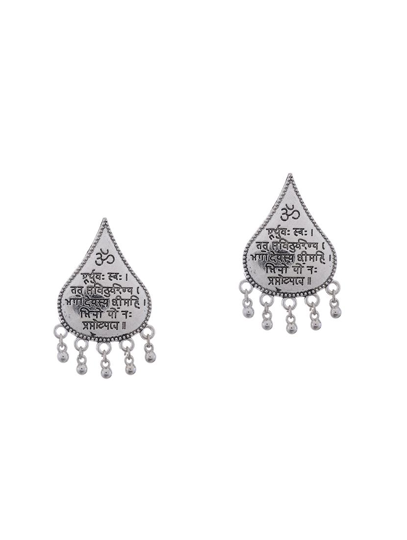 silver metal jhumka earring - 15996864 - Zoom Image - 1