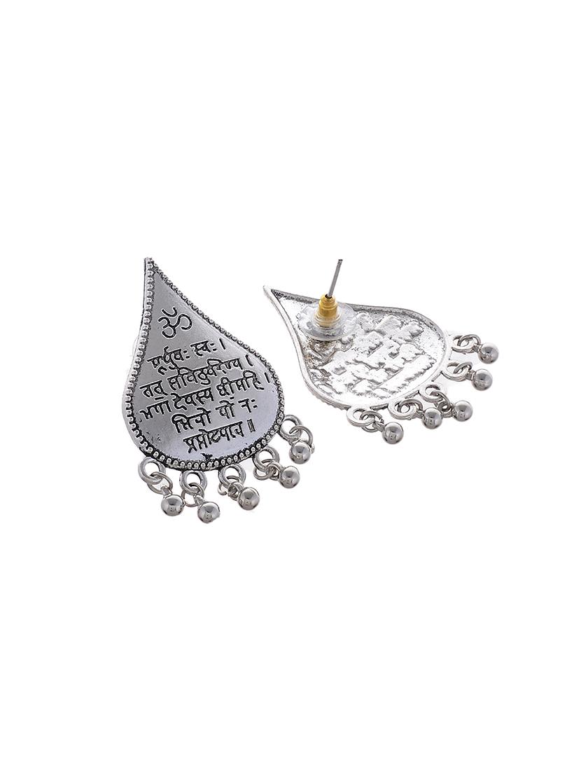 silver metal jhumka earring - 15996864 - Zoom Image - 2