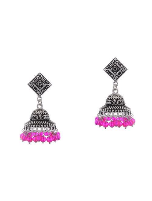 silver metal jhumka earring - 15996867 - Standard Image - 1