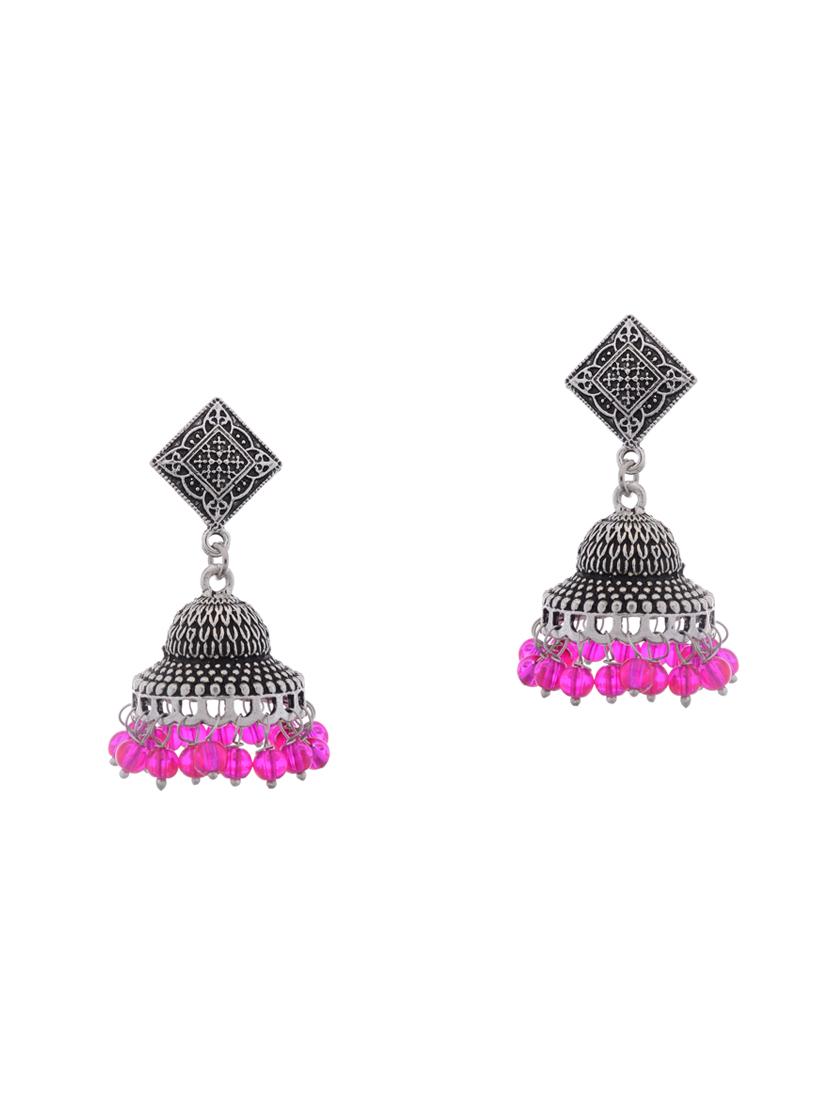 silver metal jhumka earring - 15996867 - Zoom Image - 1
