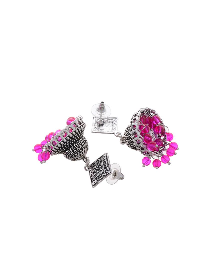 silver metal jhumka earring - 15996867 - Zoom Image - 2